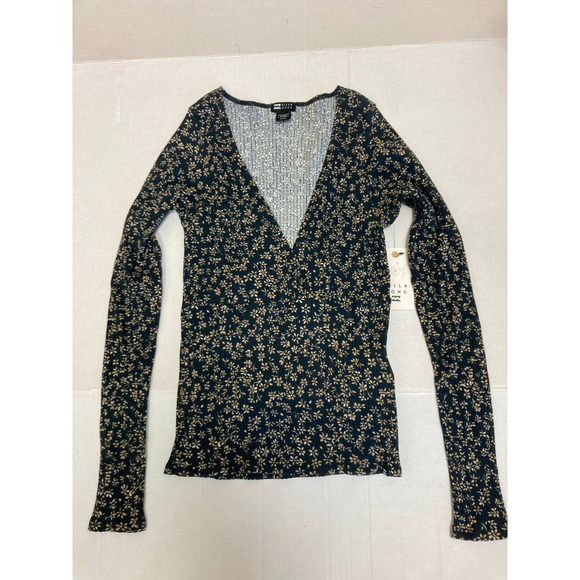 Billabong Womens V Neck Sweater Floral Pattern Size M‎ - Picture 1 of 7